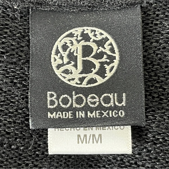 Y2K Bobeau Crochet Embroidered Cutout Lace Hem Knit Hooded Top Black M Goth Cozy - Picture 5 of 14